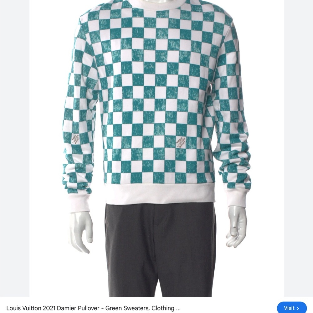 Checkered Green and White Sweatshirt